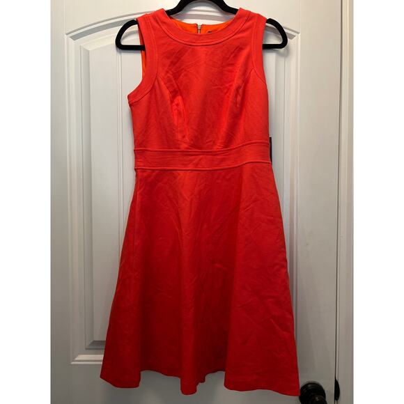 NWT Vince Camuto Women’s Sleeveless Ribbed Back Zip Cocktail‎ Dress Sz 6 Orange - Picture 1 of 6